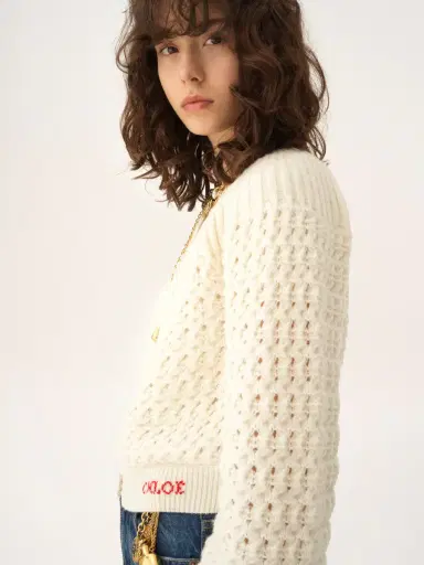 Chloé Round-neck cardigan in a wool & cashmere knit | Thumbnail 6 Chloé Round-neck cardigan in a wool & cashmere knit | Thumbnail 6