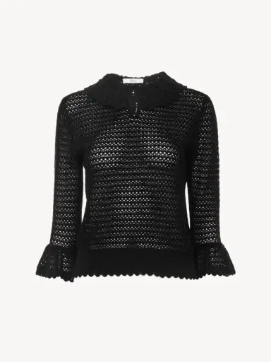Chloé Elbow-sleeve collar sweater in a wool knit | Thumbnail 2 Chloé Elbow-sleeve collar sweater in a wool knit | Thumbnail 2