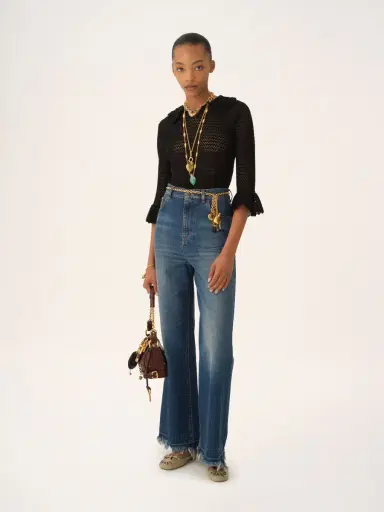 Chloé Elbow-sleeve collar sweater in a wool knit | Thumbnail 3 Chloé Elbow-sleeve collar sweater in a wool knit | Thumbnail 3