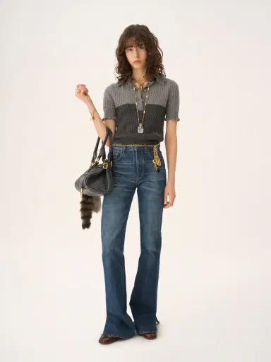 Chloé Short-sleeve polo sweater in a wool & cashmere knit | Thumbnail 3 Chloé Short-sleeve polo sweater in a wool & cashmere knit | Thumbnail 3