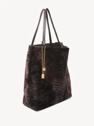 Chloé Large Chloé Spin tote bag in shearling | Thumbnail 3 Chloé Large Chloé Spin tote bag in shearling | Thumbnail 3