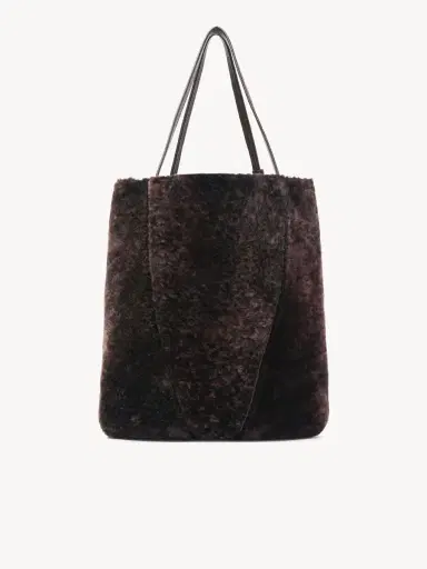 Chloé Large Chloé Spin tote bag in shearling | Thumbnail 4 Chloé Large Chloé Spin tote bag in shearling | Thumbnail 4