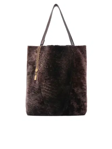 Chloé Large Chloé Spin tote bag in shearling | Thumbnail 6 Chloé Large Chloé Spin tote bag in shearling | Thumbnail 6