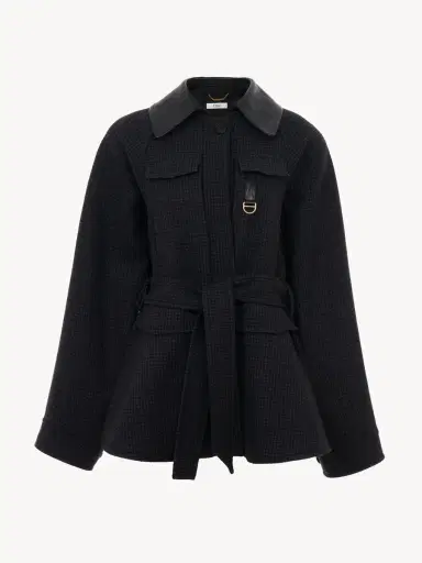 Chloé Utilitarian jacket in houndstooth wool | Thumbnail 2 Chloé Utilitarian jacket in houndstooth wool | Thumbnail 2
