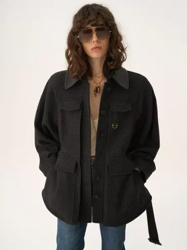 Chloé Utilitarian jacket in houndstooth wool | Thumbnail 4 Chloé Utilitarian jacket in houndstooth wool | Thumbnail 4