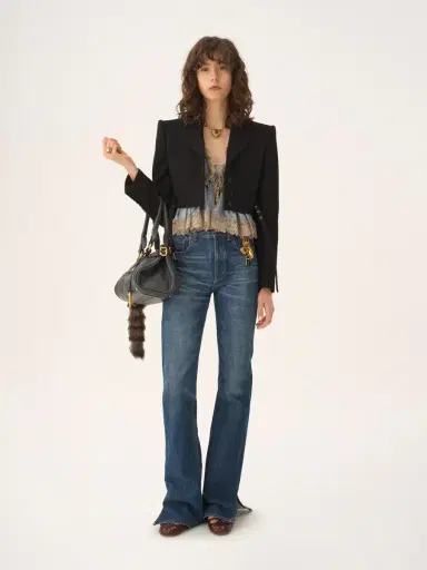 Chloé Cropped Spencer jacket in wool crêpe | Thumbnail 3 Chloé Cropped Spencer jacket in wool crêpe | Thumbnail 3