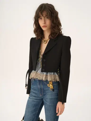 Chloé Cropped Spencer jacket in wool crêpe | Thumbnail 4 Chloé Cropped Spencer jacket in wool crêpe | Thumbnail 4