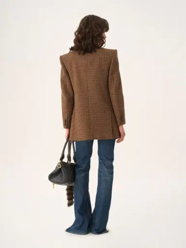 Chloé Double-breasted tailored jacket in houndstooth wool | Thumbnail 5 Chloé Double-breasted tailored jacket in houndstooth wool | Thumbnail 5