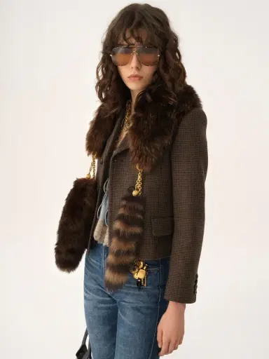 Chloé Double-breasted fitted jacket in houndstooth wool | Thumbnail 4 Chloé Double-breasted fitted jacket in houndstooth wool | Thumbnail 4