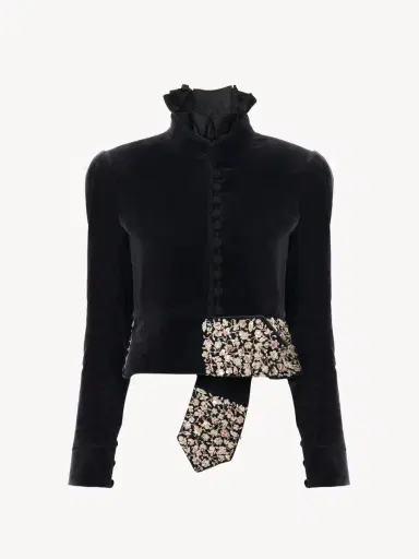 Chloé Fitted Spencer jacket in velvet | Thumbnail 2 Chloé Fitted Spencer jacket in velvet | Thumbnail 2