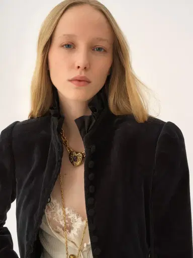 Chloé Fitted Spencer jacket in velvet | Thumbnail 6 Chloé Fitted Spencer jacket in velvet | Thumbnail 6
