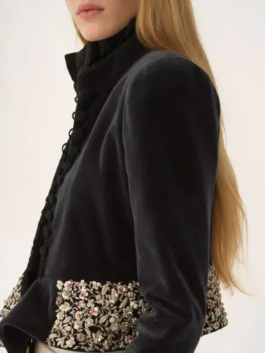 Chloé Fitted Spencer jacket in velvet | Thumbnail 7 Chloé Fitted Spencer jacket in velvet | Thumbnail 7