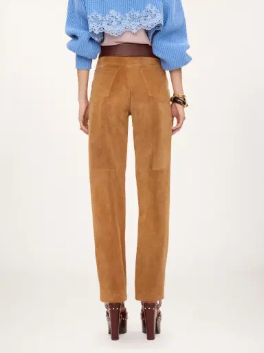 Chloé Straight pants in suede leather | Thumbnail 5 Chloé Straight pants in suede leather | Thumbnail 5