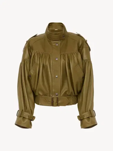 Chloé High-neck cropped jacket in leather | Thumbnail 2 Chloé High-neck cropped jacket in leather | Thumbnail 2