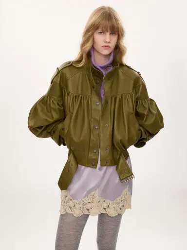 Chloé High-neck cropped jacket in leather | Thumbnail 4 Chloé High-neck cropped jacket in leather | Thumbnail 4