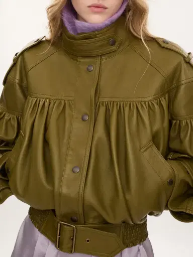 Chloé High-neck cropped jacket in leather | Thumbnail 5 Chloé High-neck cropped jacket in leather | Thumbnail 5