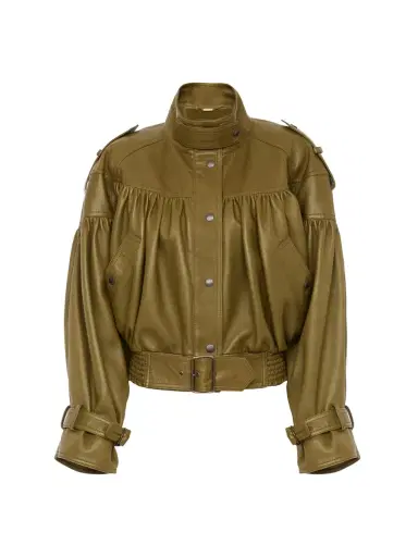 Chloé High-neck cropped jacket in leather | Thumbnail 1 Chloé High-neck cropped jacket in leather | Thumbnail 1