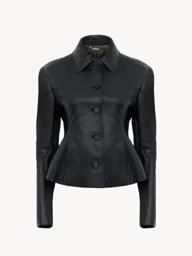 Chloé Fitted tailored jacket in leather | Thumbnail 2 Chloé Fitted tailored jacket in leather | Thumbnail 2