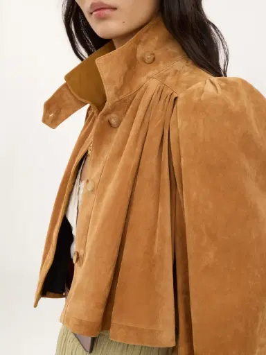 Chloé Gathered boule jacket in suede leather | Thumbnail 6 Chloé Gathered boule jacket in suede leather | Thumbnail 6