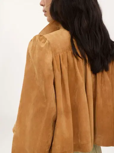 Chloé Gathered boule jacket in suede leather | Thumbnail 7 Chloé Gathered boule jacket in suede leather | Thumbnail 7