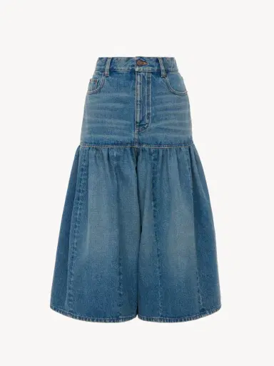 Chloé High-rise balloon bermuda shorts in denim | Thumbnail 2 Chloé High-rise balloon bermuda shorts in denim | Thumbnail 2