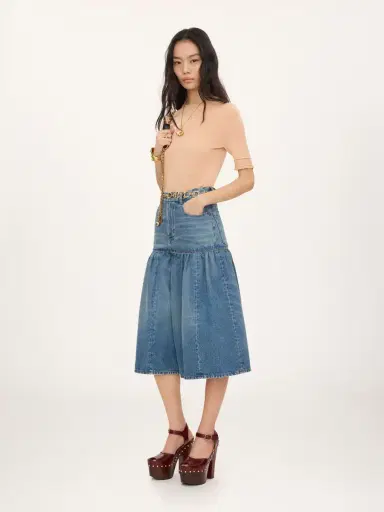 Chloé High-rise balloon bermuda shorts in denim | Thumbnail 3 Chloé High-rise balloon bermuda shorts in denim | Thumbnail 3