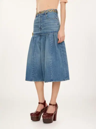 Chloé High-rise balloon bermuda shorts in denim | Thumbnail 4 Chloé High-rise balloon bermuda shorts in denim | Thumbnail 4
