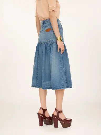 Chloé High-rise balloon bermuda shorts in denim | Thumbnail 5 Chloé High-rise balloon bermuda shorts in denim | Thumbnail 5