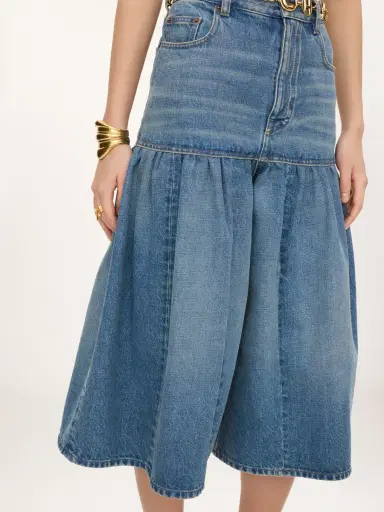 Chloé High-rise balloon bermuda shorts in denim | Thumbnail 6 Chloé High-rise balloon bermuda shorts in denim | Thumbnail 6