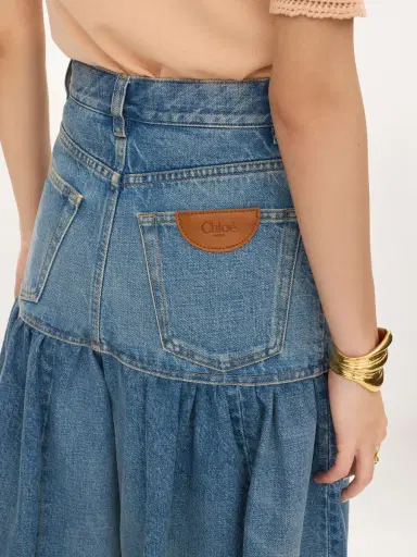 Chloé High-rise balloon bermuda shorts in denim | Thumbnail 7 Chloé High-rise balloon bermuda shorts in denim | Thumbnail 7