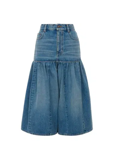 Chloé High-rise balloon bermuda shorts in denim | Thumbnail 1 Chloé High-rise balloon bermuda shorts in denim | Thumbnail 1