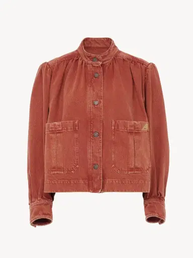 Chloé High-neck gathered jacket in denim | Thumbnail 2 Chloé High-neck gathered jacket in denim | Thumbnail 2
