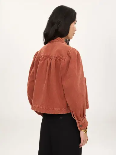 Chloé High-neck gathered jacket in denim | Thumbnail 5 Chloé High-neck gathered jacket in denim | Thumbnail 5