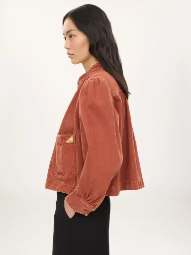 Chloé High-neck gathered jacket in denim | Thumbnail 7 Chloé High-neck gathered jacket in denim | Thumbnail 7