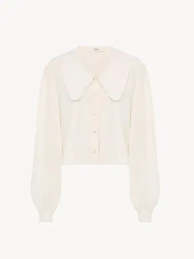 Chloé Puff-sleeve blouse in crêpe de chine | Thumbnail 2 Chloé Puff-sleeve blouse in crêpe de chine | Thumbnail 2