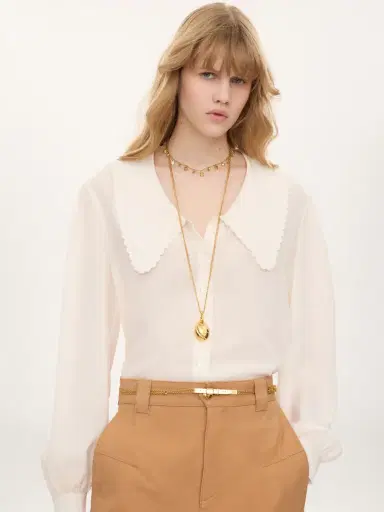 Chloé Puff-sleeve blouse in crêpe de chine | Thumbnail 4 Chloé Puff-sleeve blouse in crêpe de chine | Thumbnail 4
