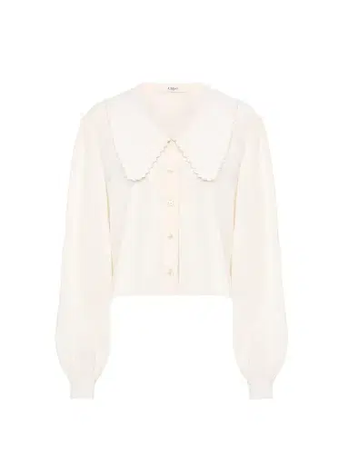 Chloé Puff-sleeve blouse in crêpe de chine | Thumbnail 1 Chloé Puff-sleeve blouse in crêpe de chine | Thumbnail 1