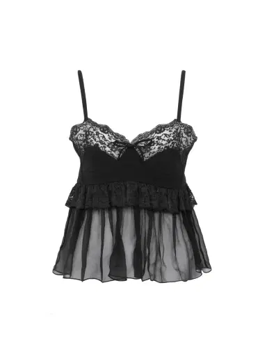 Chloé Thin-strap lingerie top in crêpe de chine | Thumbnail 1 Chloé Thin-strap lingerie top in crêpe de chine | Thumbnail 1