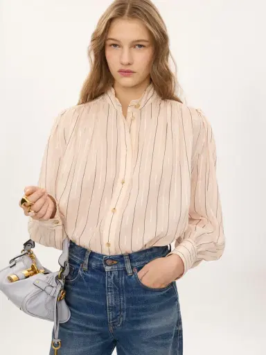 Chloé Gathered blouse in cotton & silk poplin | Thumbnail 4 Chloé Gathered blouse in cotton & silk poplin | Thumbnail 4