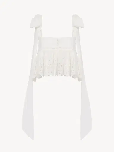 Chloé Knotted-strap cropped top in soft cotton | Thumbnail 2 Chloé Knotted-strap cropped top in soft cotton | Thumbnail 2