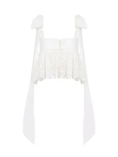 Chloé Knotted-strap cropped top in soft cotton | Thumbnail 1 Chloé Knotted-strap cropped top in soft cotton | Thumbnail 1