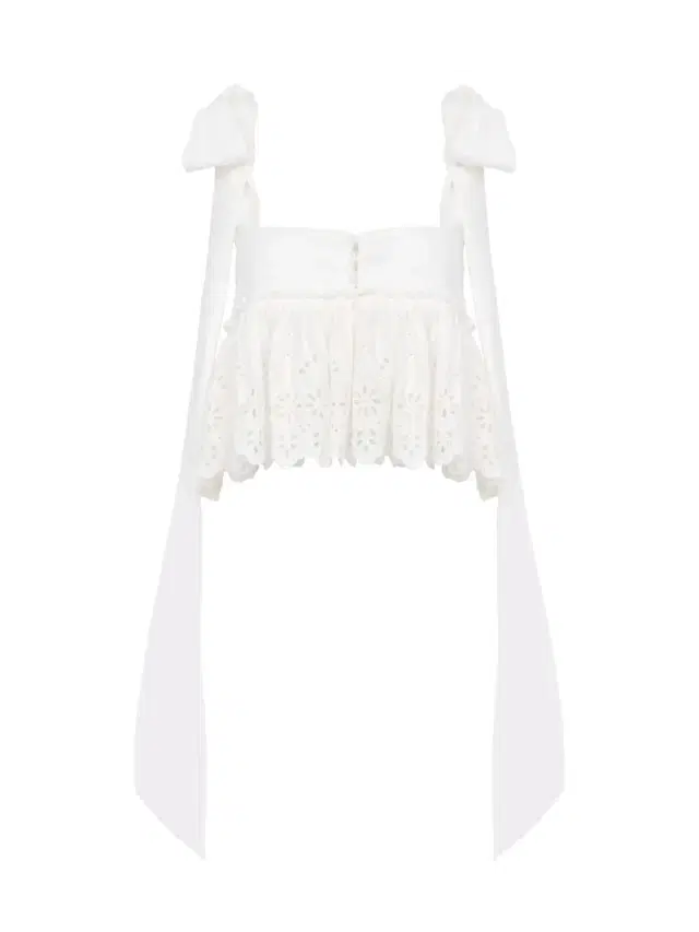 Knotted-strap cropped top in soft cotton Knotted-strap cropped top in soft cotton