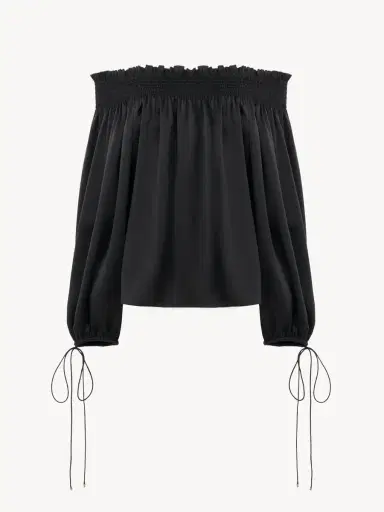 Chloé Off-the-shoulder top in washed silk satin | Thumbnail 2 Chloé Off-the-shoulder top in washed silk satin | Thumbnail 2