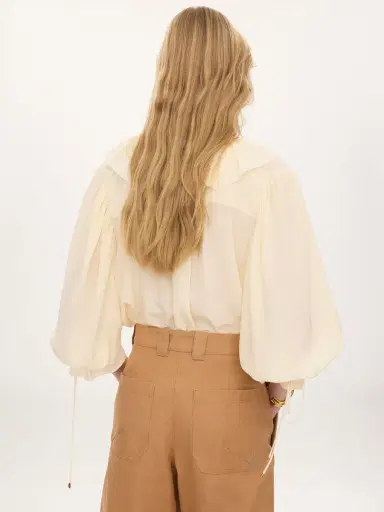 Chloé V-neck ruffle top in crêpe de chine | Thumbnail 5 Chloé V-neck ruffle top in crêpe de chine | Thumbnail 5