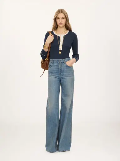 Chloé Fitted Henley shirt in cotton jersey | Thumbnail 3 Chloé Fitted Henley shirt in cotton jersey | Thumbnail 3