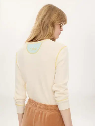 Chloé Fitted Henley shirt in cotton jersey | Thumbnail 5 Chloé Fitted Henley shirt in cotton jersey | Thumbnail 5