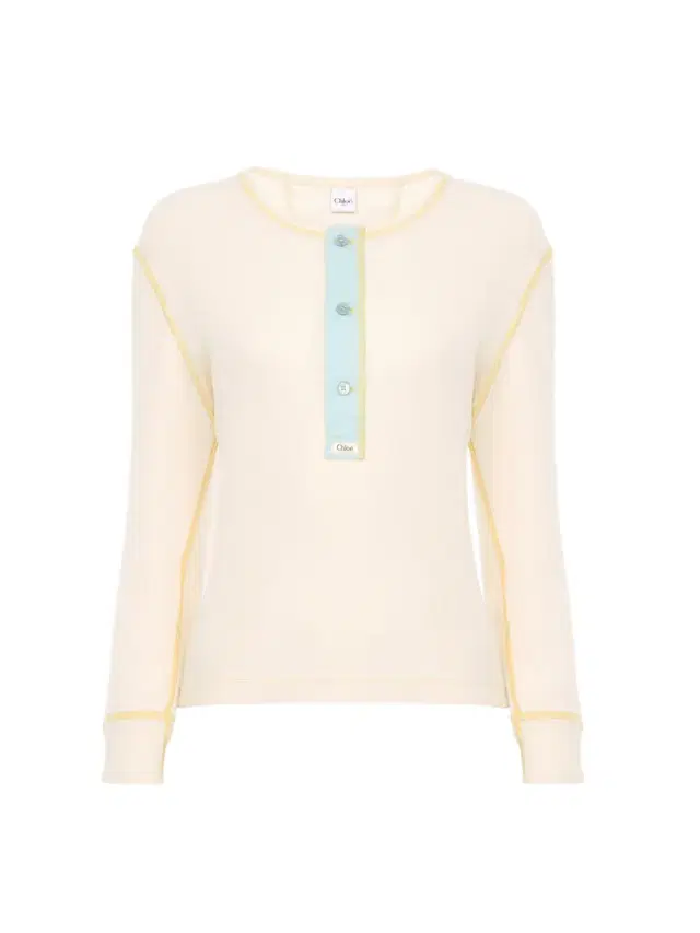 Fitted Henley shirt in cotton jersey Fitted Henley shirt in cotton jersey