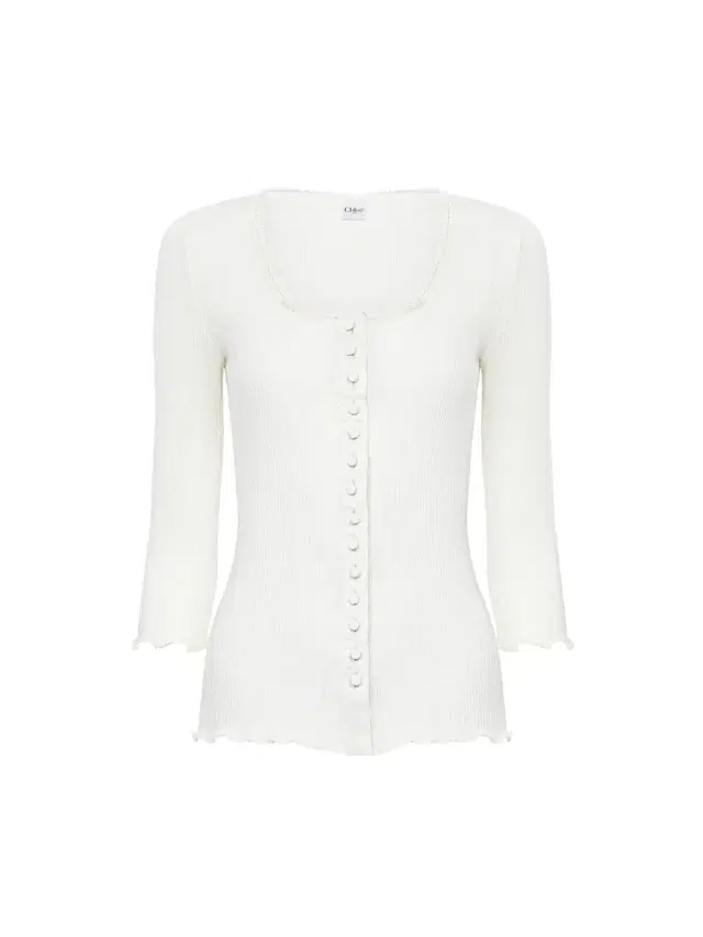 Fitted top in cotton & silk jersey Fitted top in cotton & silk jersey