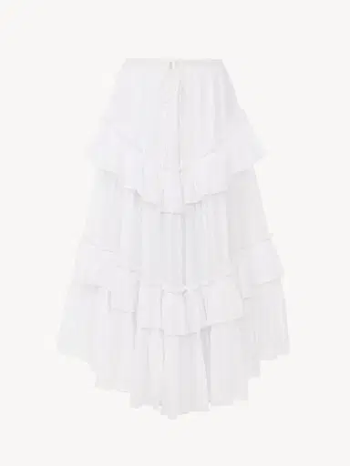 Chloé Layered ruffled midi skirt in cotton voile | Thumbnail 2 Chloé Layered ruffled midi skirt in cotton voile | Thumbnail 2