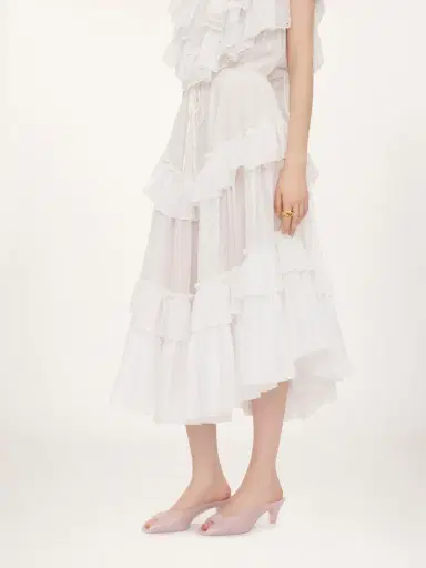 Chloé Layered ruffled midi skirt in cotton voile | Thumbnail 4 Chloé Layered ruffled midi skirt in cotton voile | Thumbnail 4